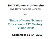 National Seminar on Status of Home Science Education in 21st Century: Vision 2020