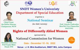 National Seminar on 'Rights of Differently Abled Women (DAW)'