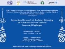 International Research Methodology Workshop on Fieldwork Research in India: Issues and Challenges