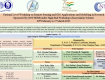 National Level Workshop on Remote Sensing and GIS Applications and Modelling in Research